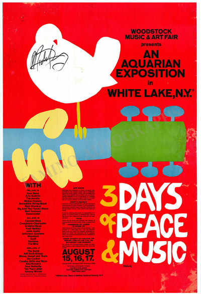 Woodstock Festival - Original 1969 Poster Signed