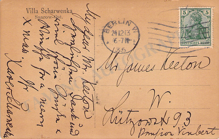 Scharwenka, Xaver - Autograph Letter Signed & Autograph Note