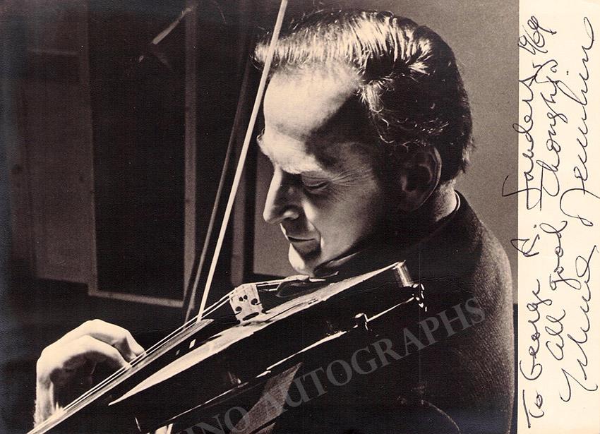 Menuhin, Yehudi - Signed Photo in Performance 1969
