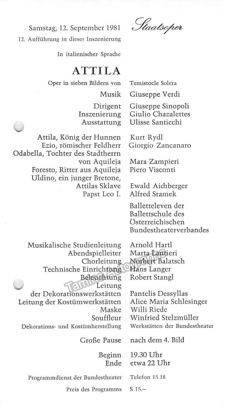 Vienna State Opera - Lot of 10 Signed Programs 1979-1981 - Tamino