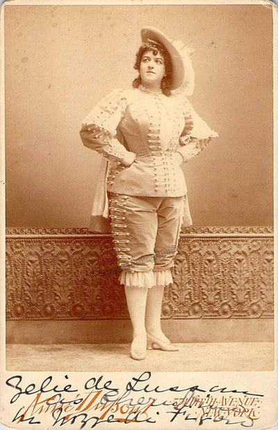 De Lussan, Zelie - Signed Cabinet Photo as Cherubino