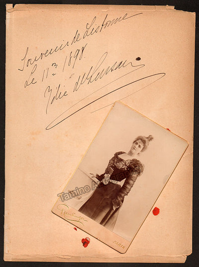 Lussan, Zelie de - Cabinet Photograph and Signed Album Page 1898