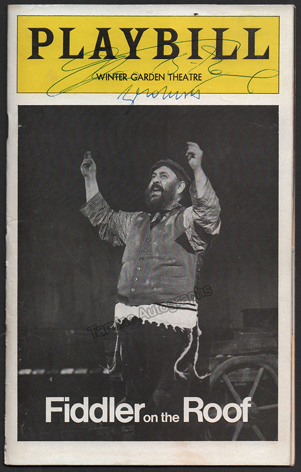 Mostel, Zero - Signed Fiddler on the Roof program with six additional ...