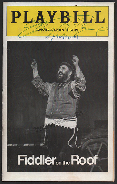 Mostel, Zero - Signed Fiddler on the Roof program with six additional signatures