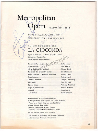 Milanov, Zinka in La Gioconda 1962