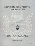 Kodaly, Zoltan - Signed Program London 1960