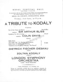 Kodaly, Zoltan - Signed Program London 1960