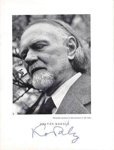 Kodaly, Zoltan - Signed Program London 1960