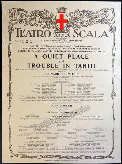 A Quiet Place & Trouble in Tahiti - La Scala Playbill Program