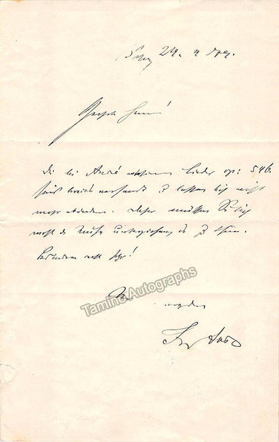 Abt, Franz - Autograph Note Signed 1879