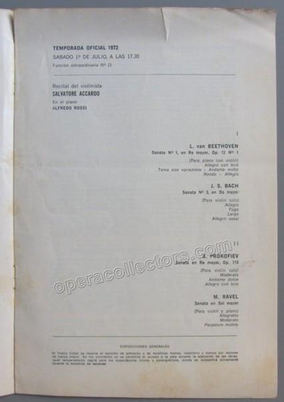 Accardo, Salvatore - T. Colon Program 1972