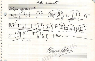Adam, Claus - Autograph Music Quote Signed