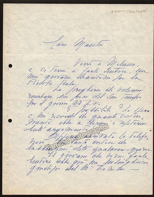 Adami-Corradetti, Iris - Autograph Letter Signed 1963 - Tamino