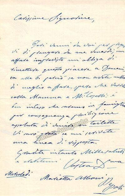 Alboni, Marietta - Autograph Letter Signed