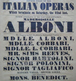 Alboni, Marietta - Opera Playbill 1849