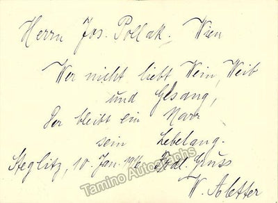 Aletter, Wihelm - Autograph Note Signed 1916