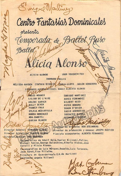 Alonso, Alicia - Signed Program 1948