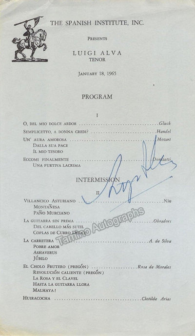 Alva, Luigi - Signed Program 1975