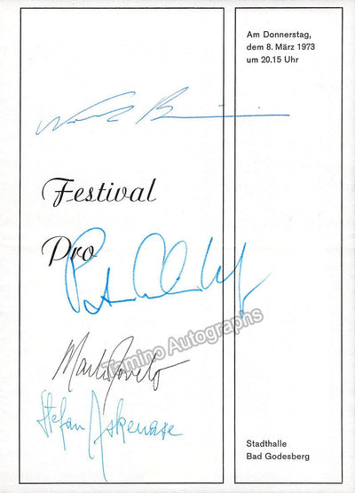 Amadeus Quartet - Askenase, Stefan - Signed Program Bad Godesberg 1973