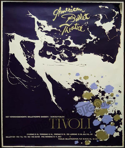 American Ballet Theater - Original Vintage Poster Performance at Tivoli Theater, Copenhagen 1977