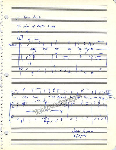 American Composers Signed Music Quotes - Various Autographs I