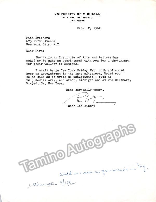American Composers - Lot of Autograph letters and Music Quotes - Tamino