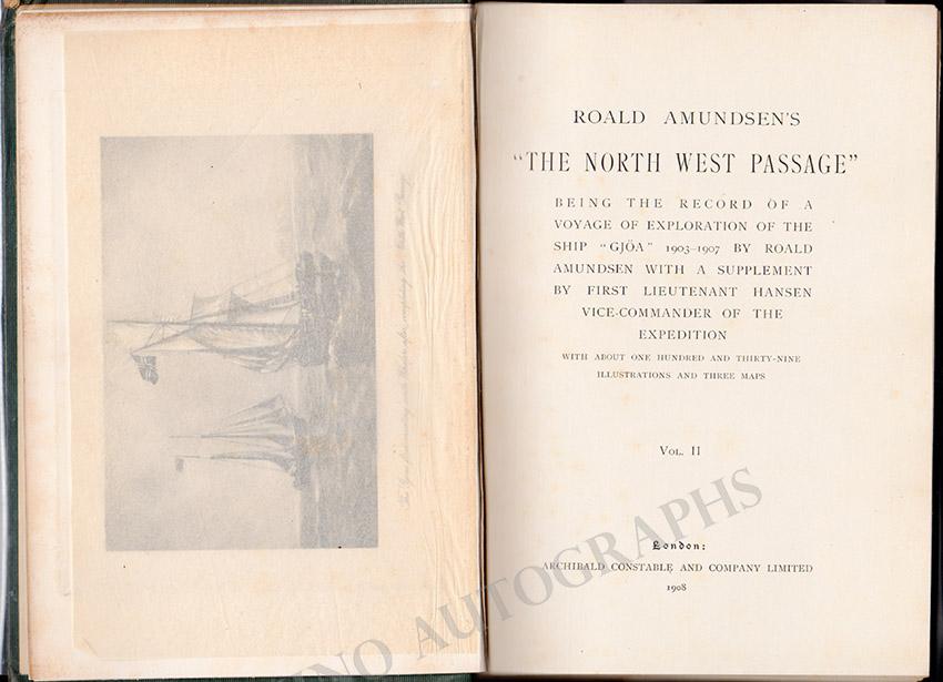 Amundsen, Roald - "The Northwest Passage" (2 Volumes) 1908 - Tamino