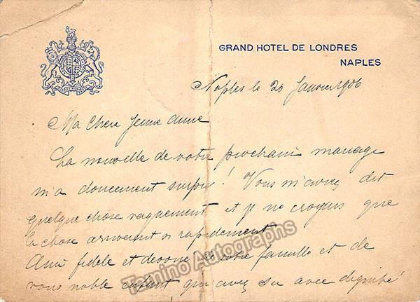 Ancona, Mario - Autograph Letter Signed 1906