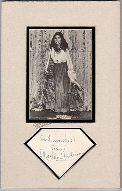 Anderson, Marian - Signature and Photo Matted