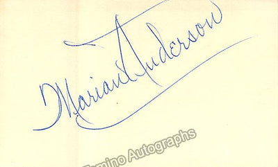 Anderson, Marian - Signed Card