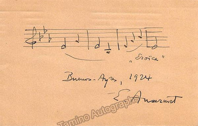 Ansermet, Ernest - Autograph Music Quote Signed 1924