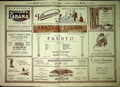 Ansermet, Ernest - Teatro Colón Program Lot 1931