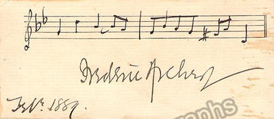 Archer, Frederic - Autograph Music Quote Signed 1889