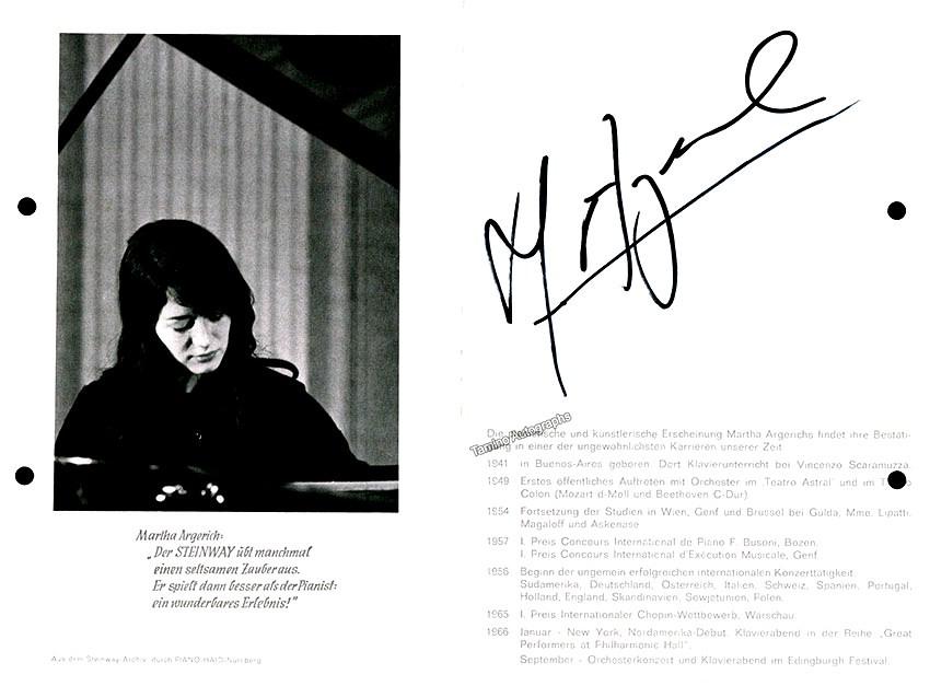 Argerich, Martha - Signed Program Nuremberg 1968 - Tamino