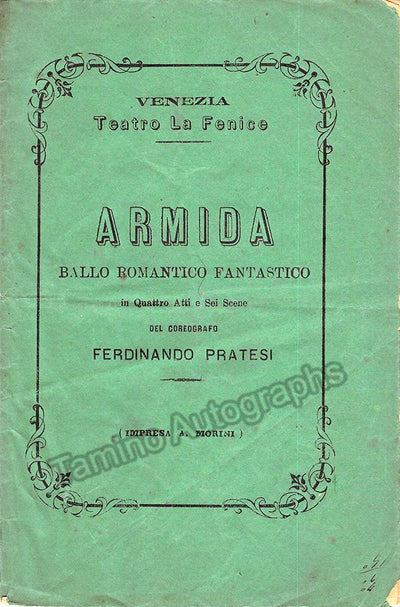 Armida - Ballet Program Teatro La Fenice Venice 1876-77