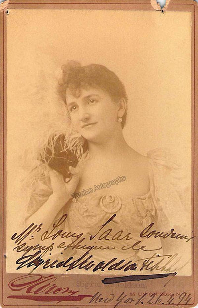 Arnoldson-Fischof, Sigrid - Signed Cabinet Photograph 1894