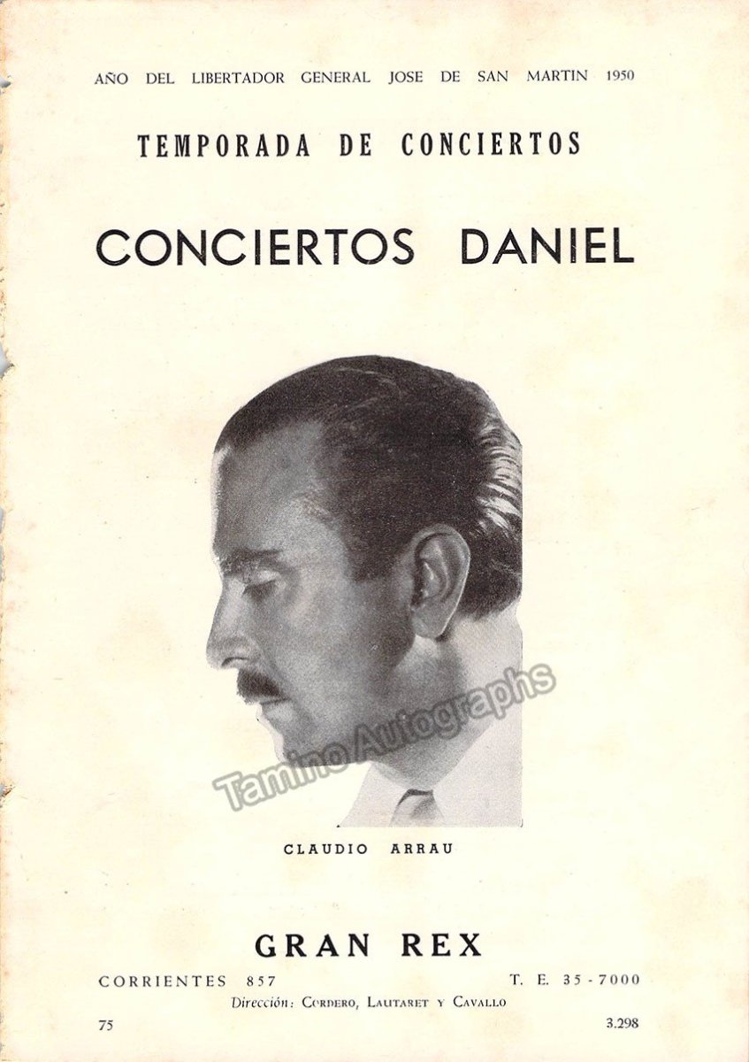 Arrau, Claudio - Concert Program 1950 - Tamino
