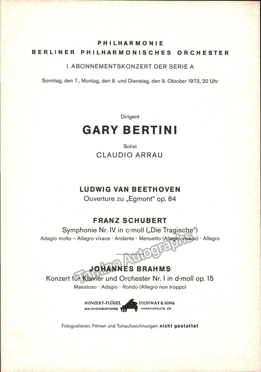 Arrau, Claudio - Program Lot 1950-1987 - Tamino
