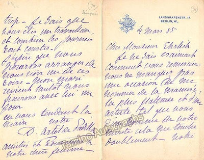 Artot de Padilla, Lola - Autograph Letter Signed