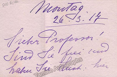 Artot de Padilla, Lola - Autograph Note Signed 1917