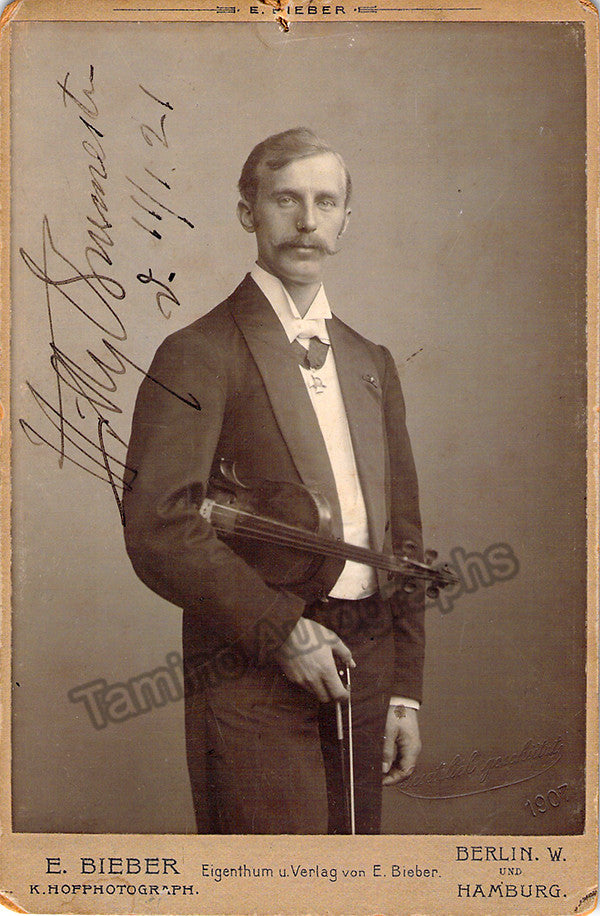 Burmester, Willy - Signed Cabinet Photo with Violin