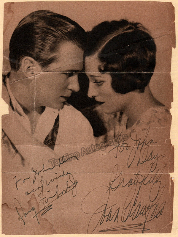 Crawford, Joan - Fairbanks, Douglas Jr. - Double Signed Half-tone Photo