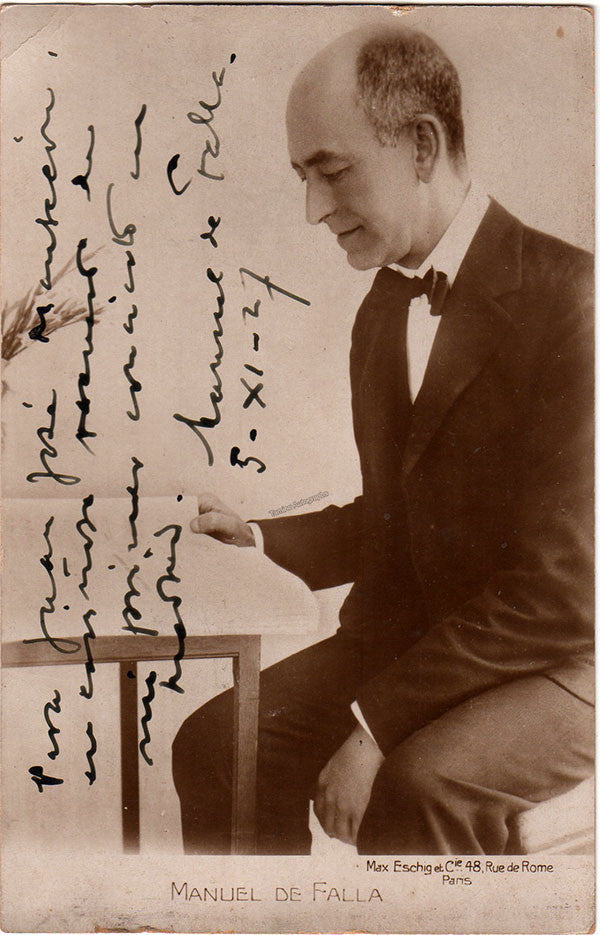 De Falla, Manuel - Signed Photo Postcard 1927