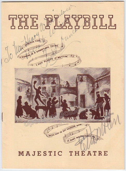 Duncan, Todd - Moten, Etta - Signed Program Majestic Theater 1942