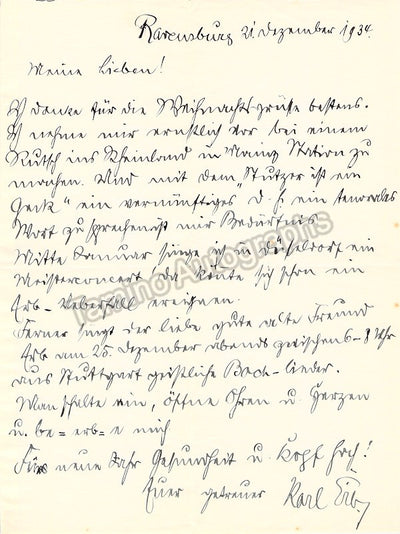Erb, Karl - Autograph Letter Signed 1934