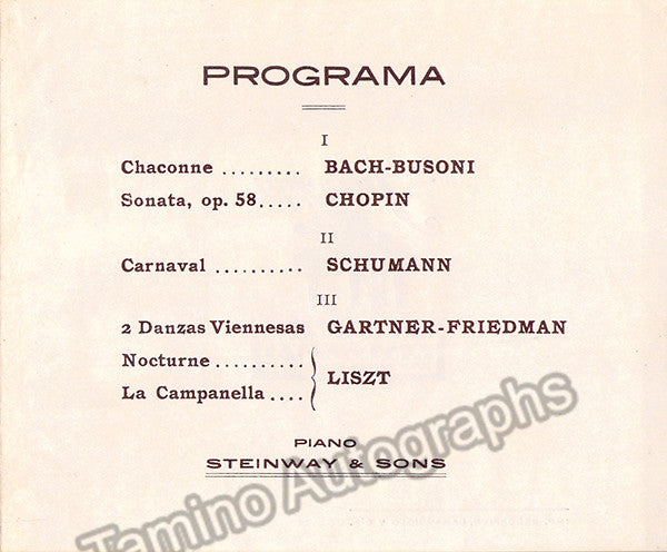 autograph friedman ignaz concert program 1920 2