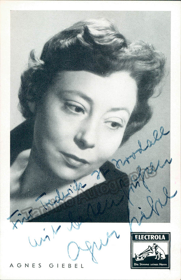 GIEBEL, Agnes Signed Photo Genuine Signed Tamino