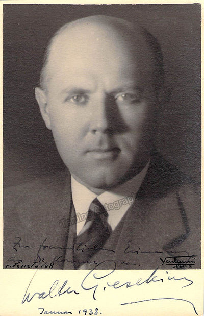 Gieseking, Walter - Signed Photo 1938