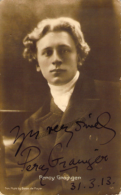 Grainger, Percy - Signed Photo Postcard 1913