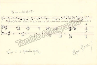 Gura, Eugen - Autograph Music Quote Signed 1902